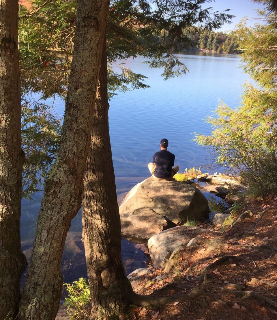 nearby Deer Pond, fun jumping rock!