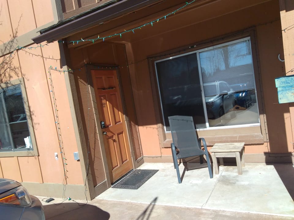 Even on cold days, its warm in the sun in front of the house!