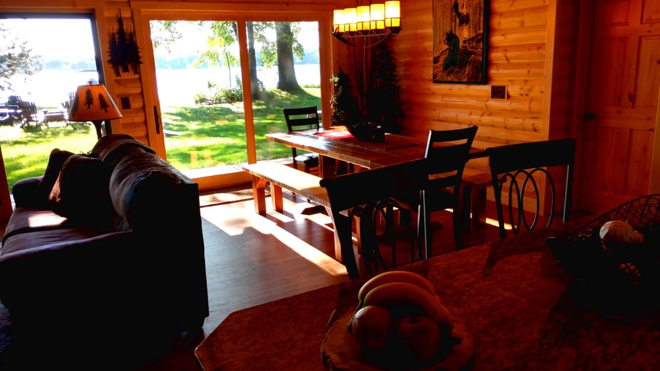 Eat at the kitchen bar or dining room table...