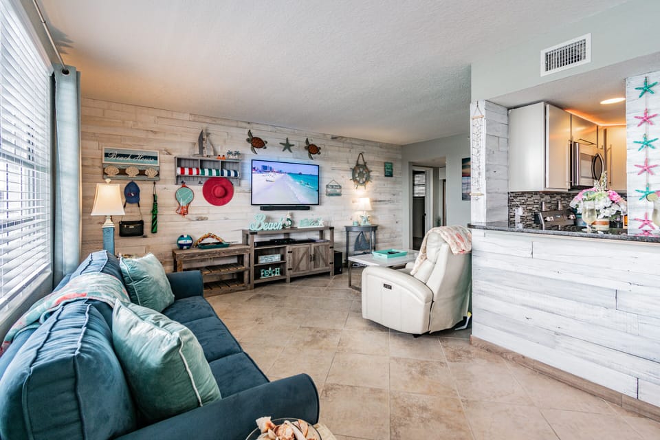 Watch TV from both living and dining room