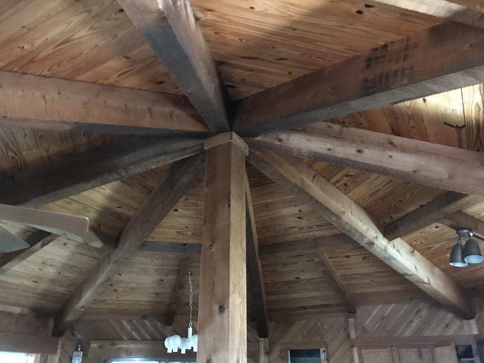 Top of the circular cedar open living area!