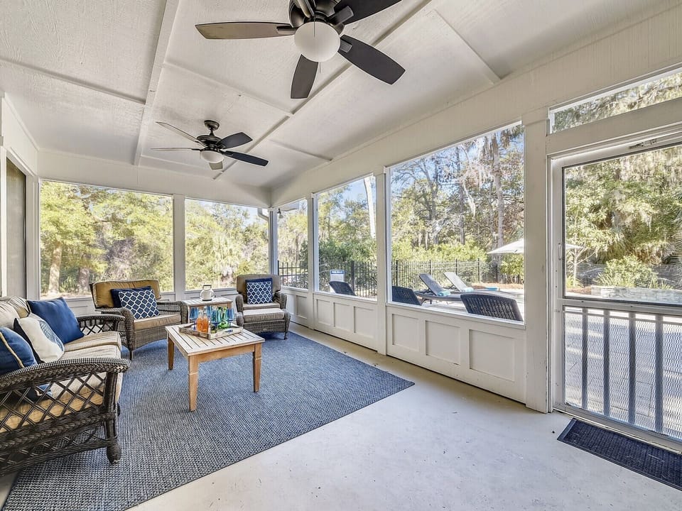 Screened Patio off Pool Deck at 46 Lagoon Road