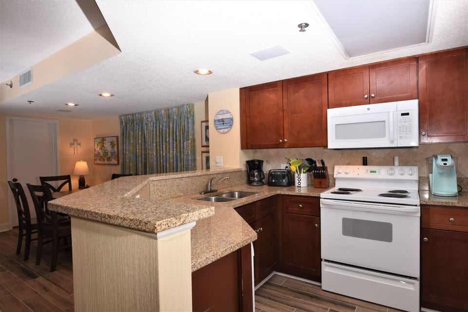 Updated Kitchen with granite counter tops.