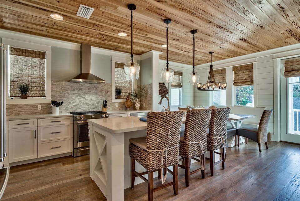 2nd floor Kitchen / Dining area. Bar seating for 3. Table seating for 8.