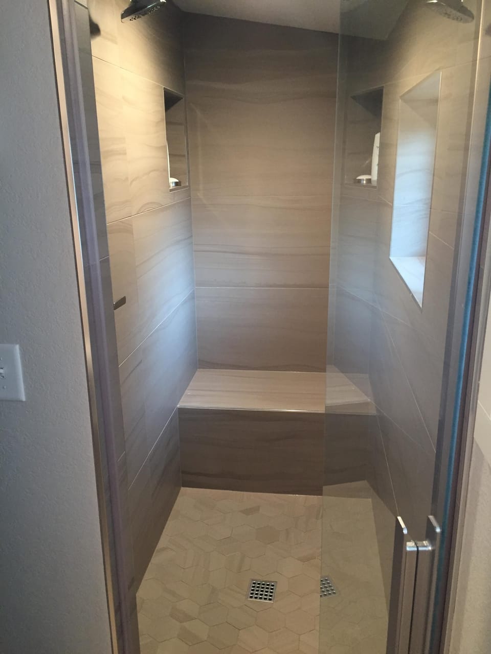 Shower with bench