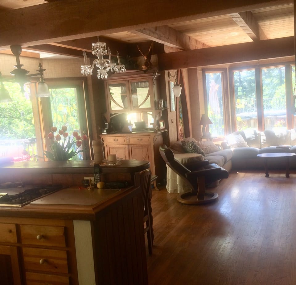 Kitchen, has gas stove.
