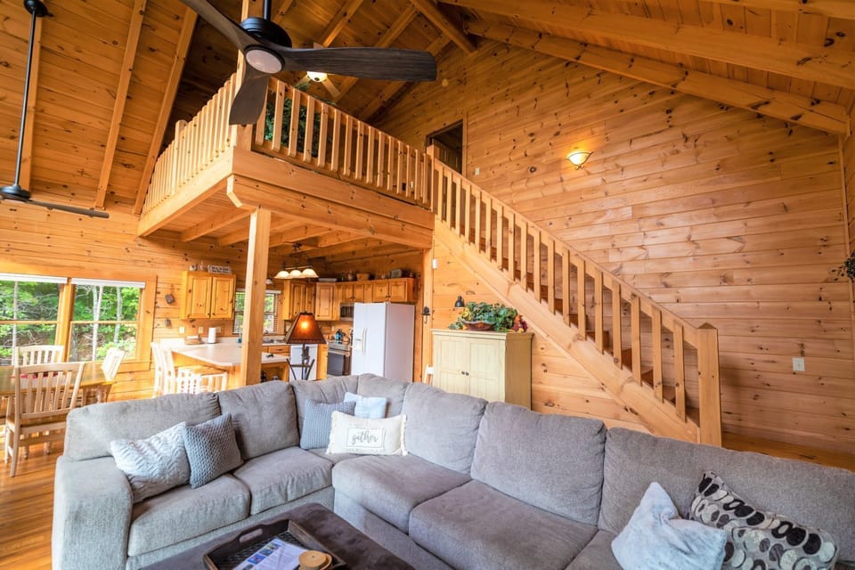 Main level living area, spacious open floor plan, dining, kitchen