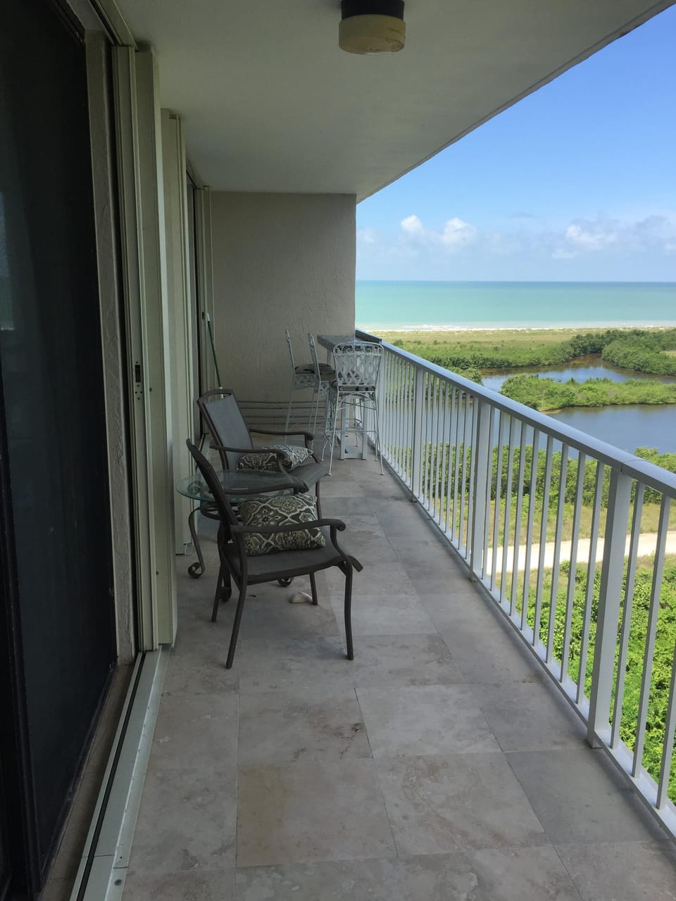 Marble flooring on the oversized 40ft balcony overlooking the unobstructed views