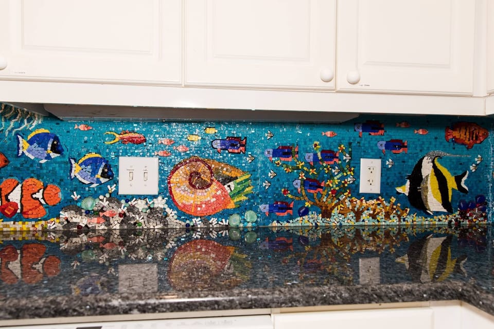 A fun game to play with the kids is to find SpongeBob somewhere in the mosaic. 
