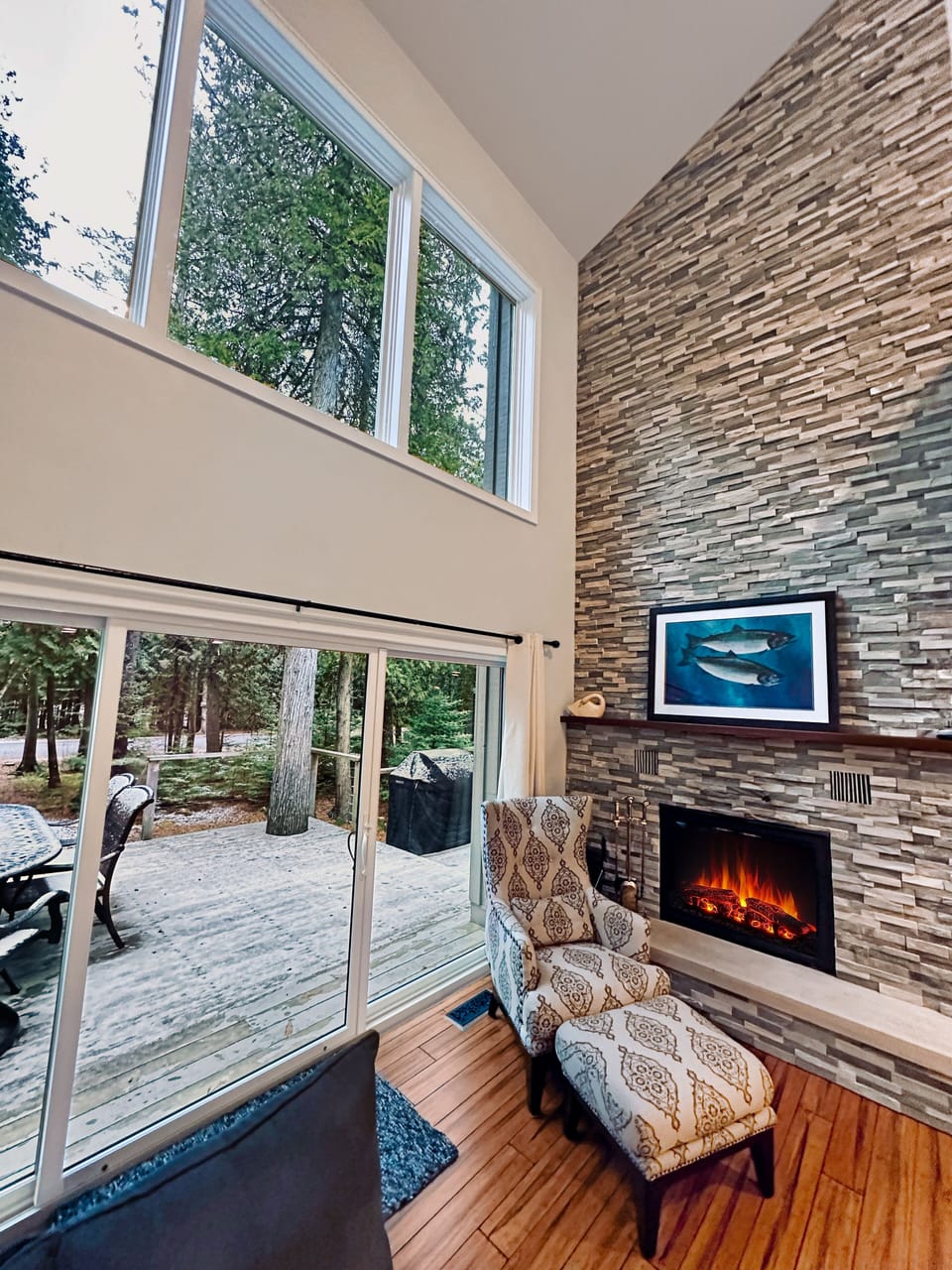 Enjoy cozy wood fireplace in spacious great room.