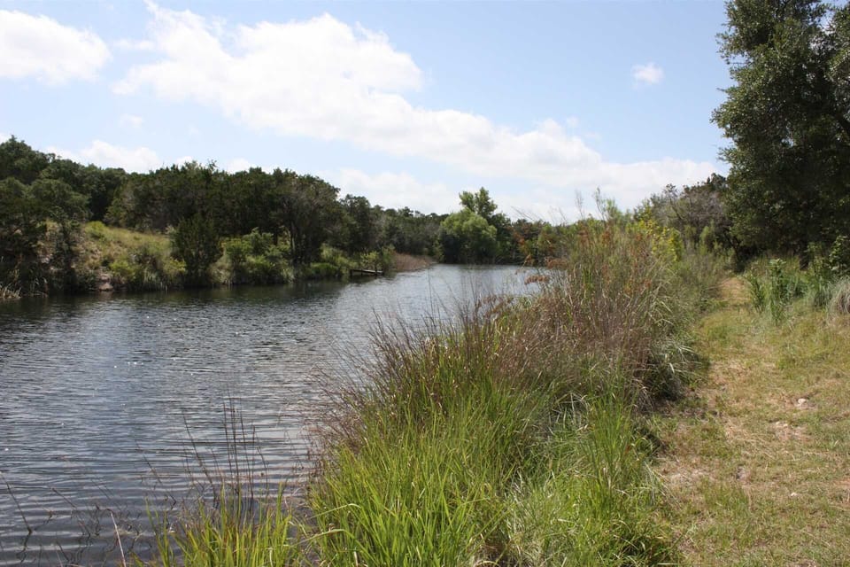 Catch-and-release fishing is allowed from the banks of the creek, and the clear waters provide cooling relief from the Texas heat.