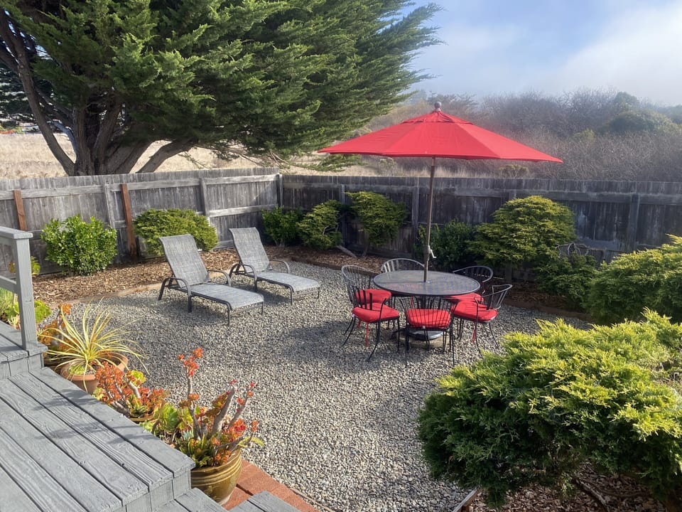 Fenced in yard. Nice warm spot!! 