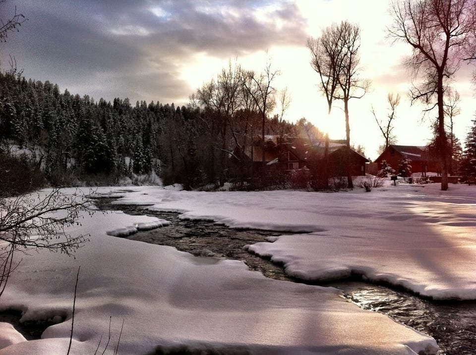 Winter river scene