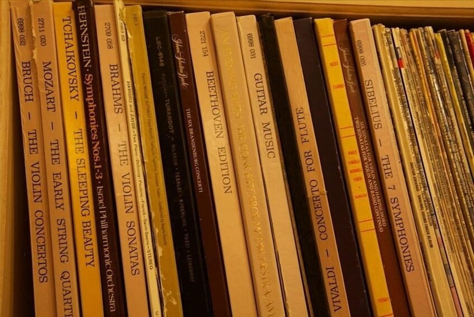 Great selection of classical vinyl. Do you remember how to drop a needle?