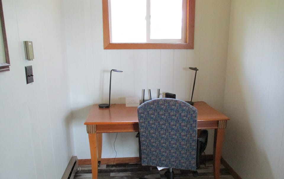 Private work area with desk
