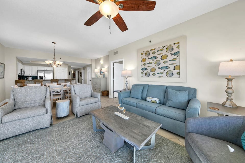 Open Concept Living, Dining, and Kitchen