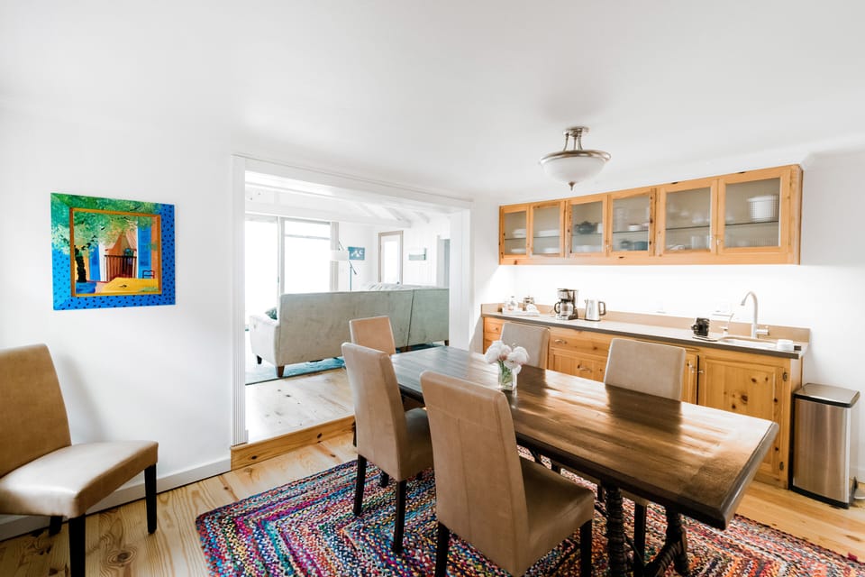 The dining room.  Also has filtered water, coffee bar, wine glasses.