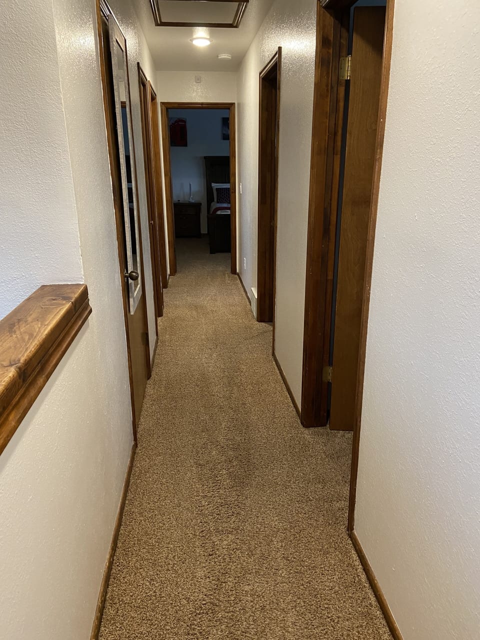 Upstairs hallway, 3 bedrooms and the main bathroom