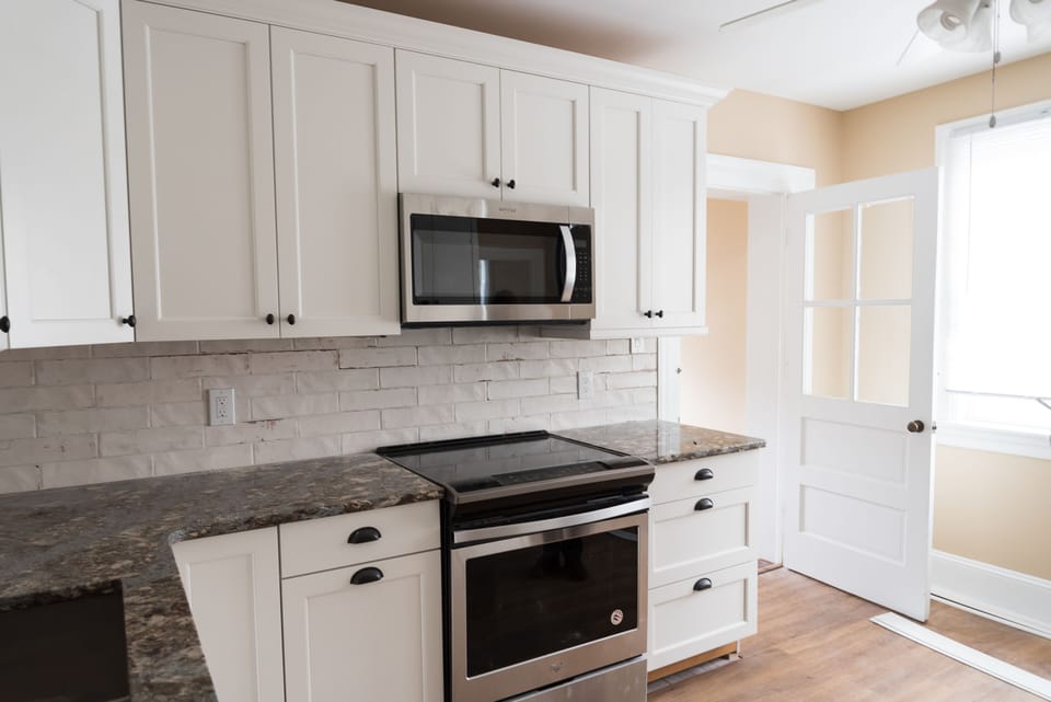 Beautiful kitchen and private entrance from Jefferson St. to apartment.
