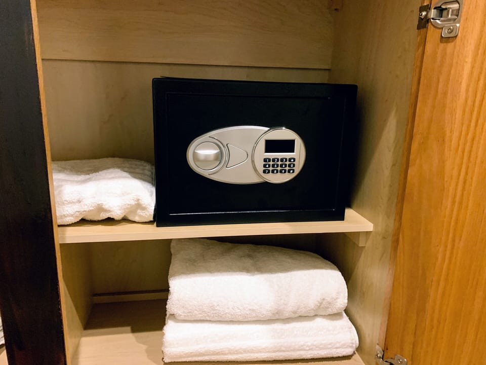 A safe box installed for your valuables.