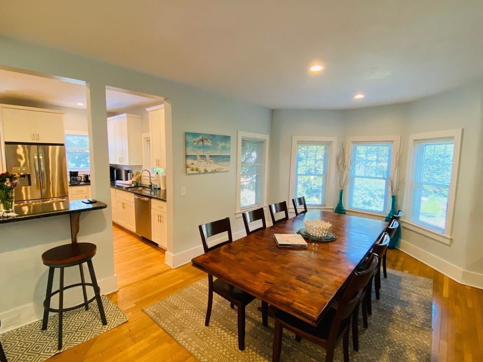 Dining open to kitchen