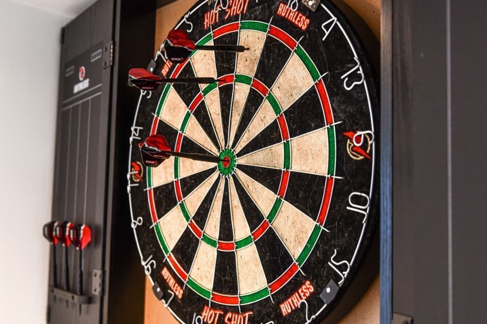 Dartboard in the breakout room