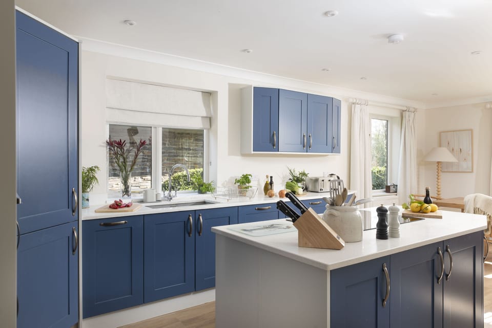 The Nineteenth, Roserrow. Ground floor: The kitchen with an electric cooker and hob, fridge, freezer and dishwasher