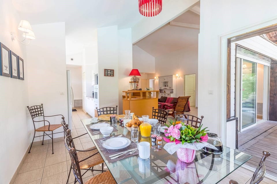 Settle into the dining area and enjoy a nice meal.