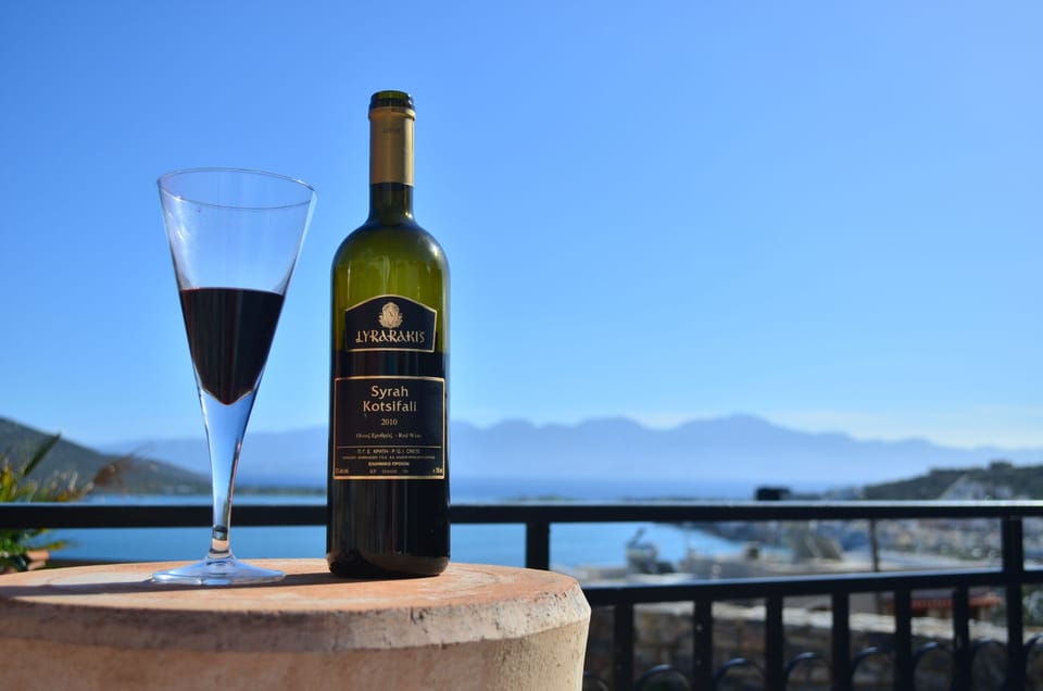 View from terrace with Cretan Wine