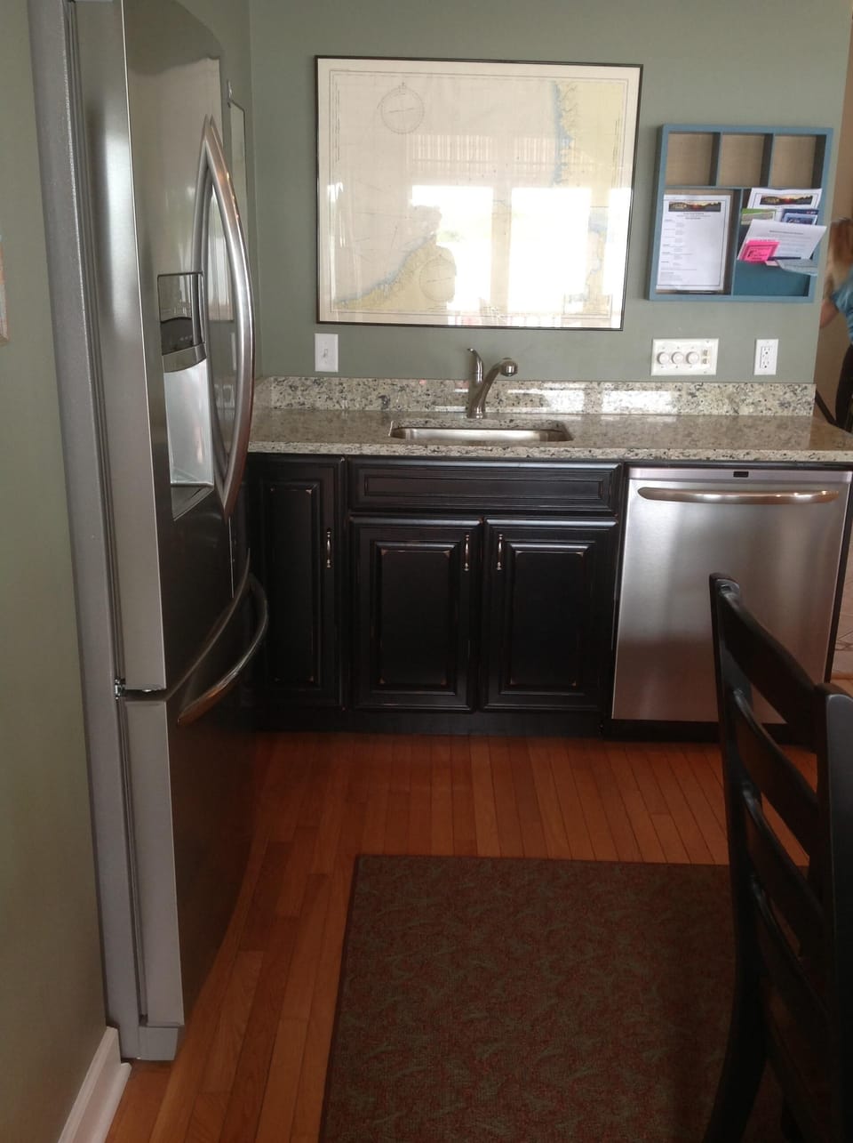 Second sink, refrigerator and dishwasher 