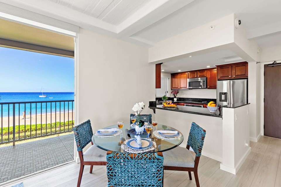 Amazing ocean views while dining inside.