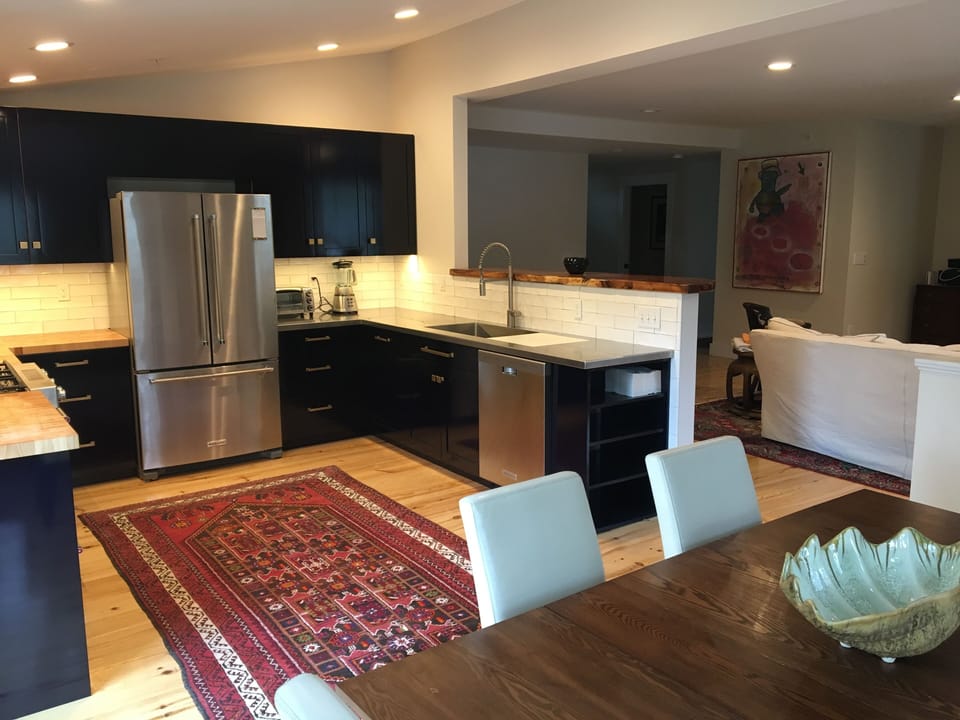 view from dining room into living room