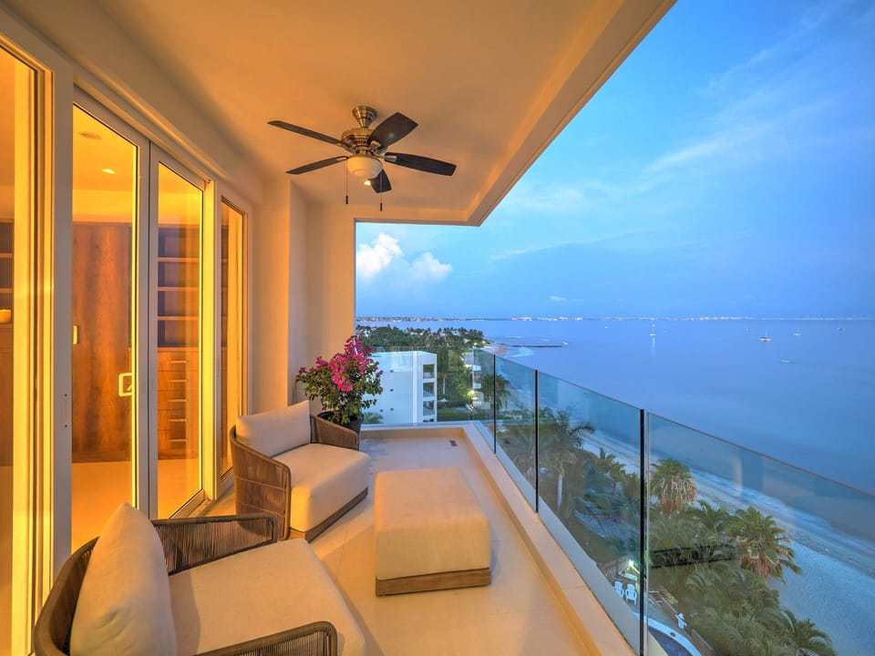 Master bedroom/deck at night