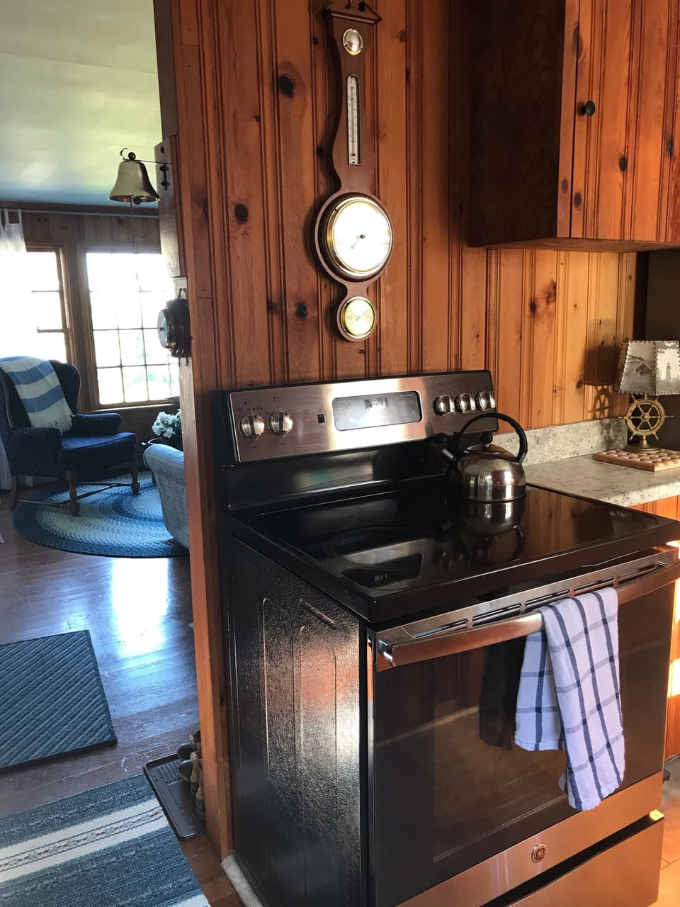 Cottage is open space  from diningarea to living room