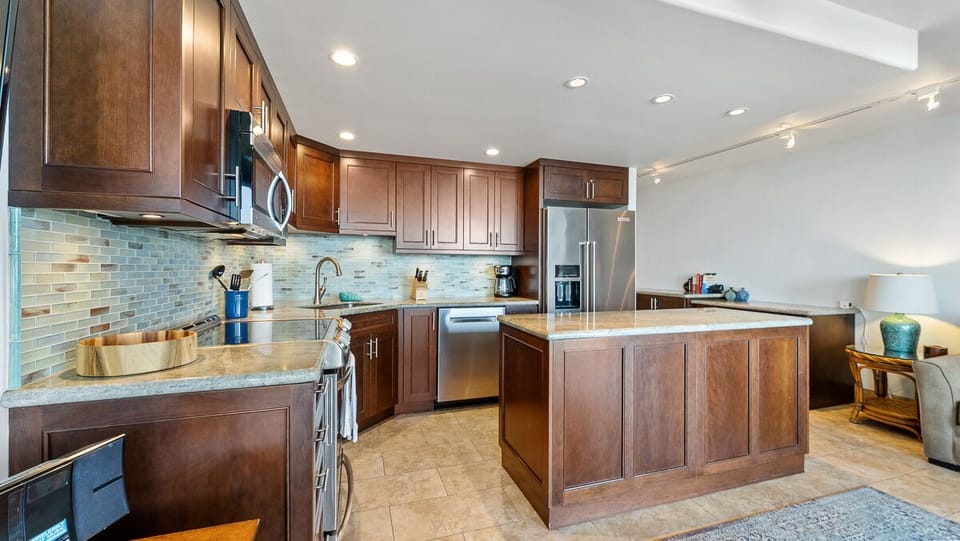 Cabinetry was custom made on the island.