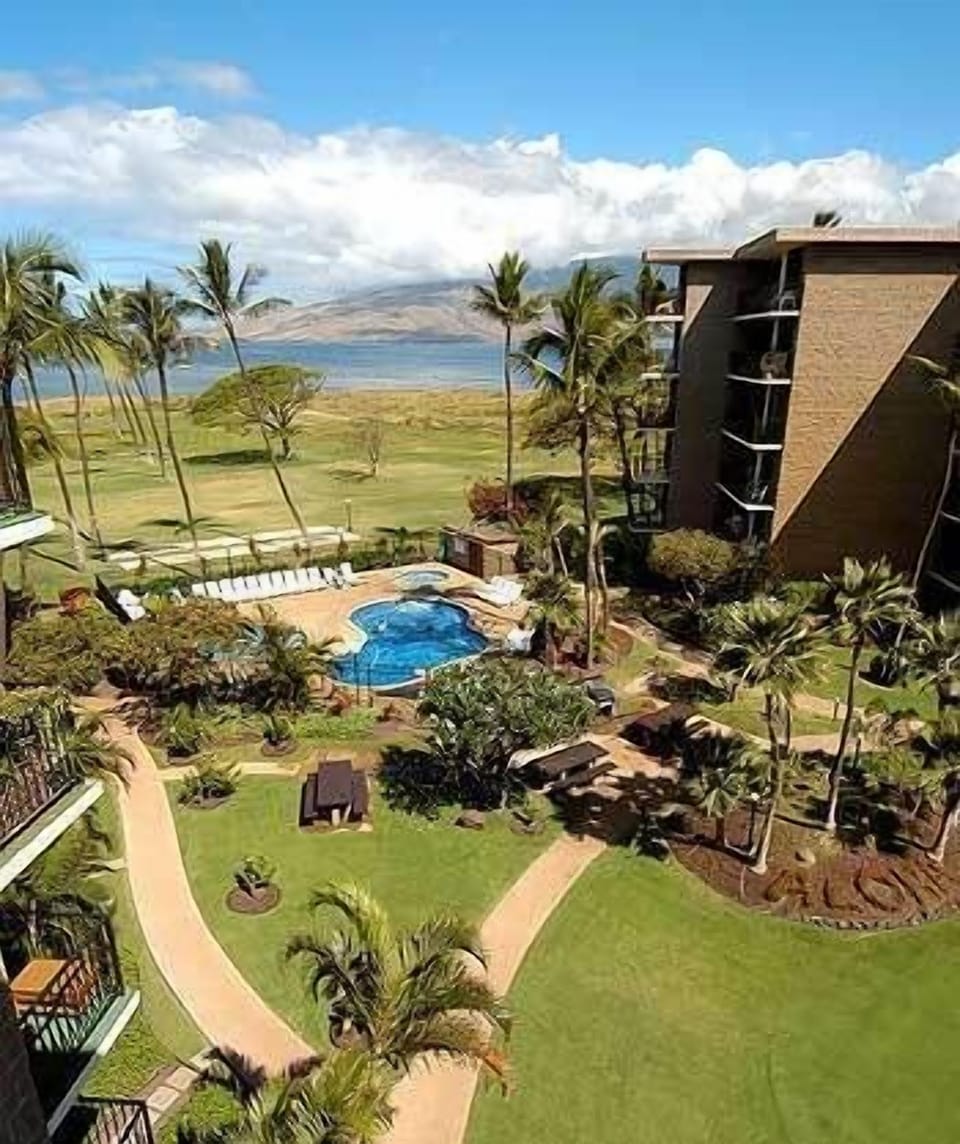 Aerial view of Kauhale Makai Resort. We are 3rd floor, building on the right