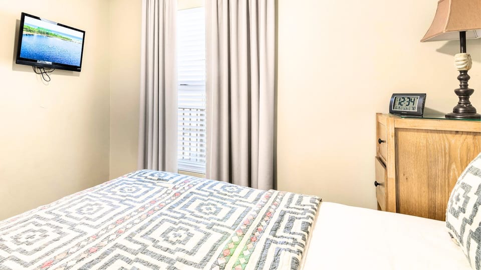 A comfortable bedroom ready for a restful night.