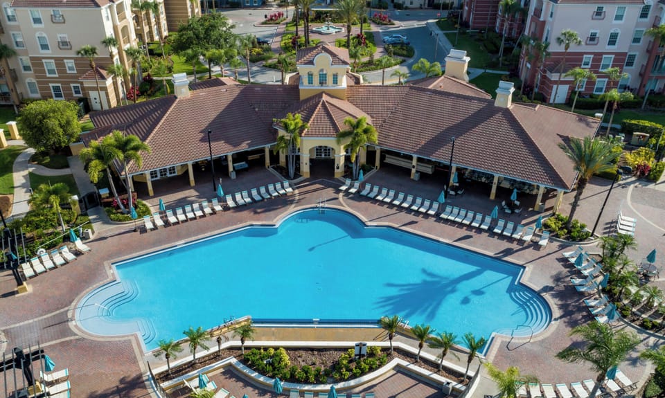 Resort-style pool and hot tub just steps away