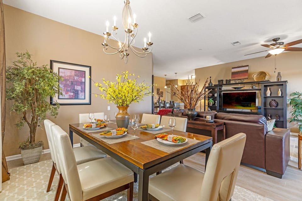 Dining space perfect for family meals and game nights