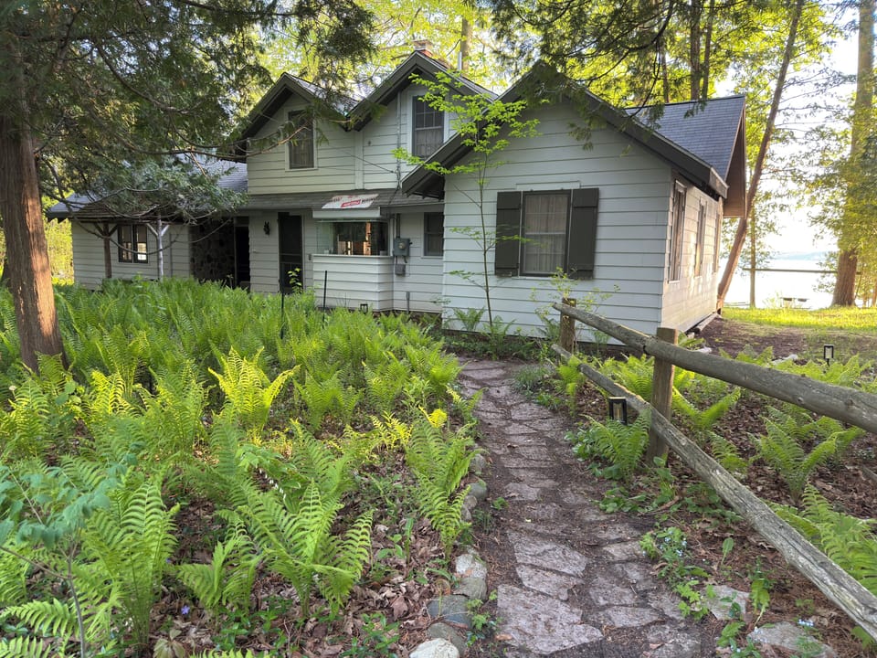 Pathway to cottage entrance.