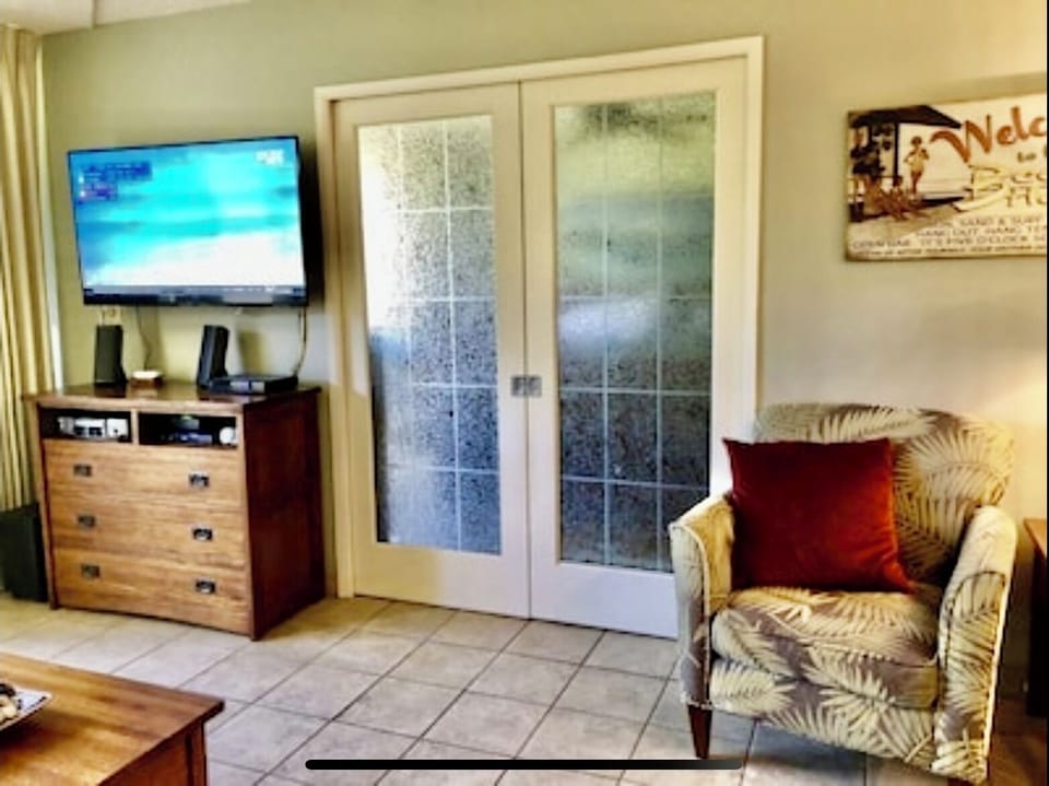 Close doors to the bedroom for privacy.