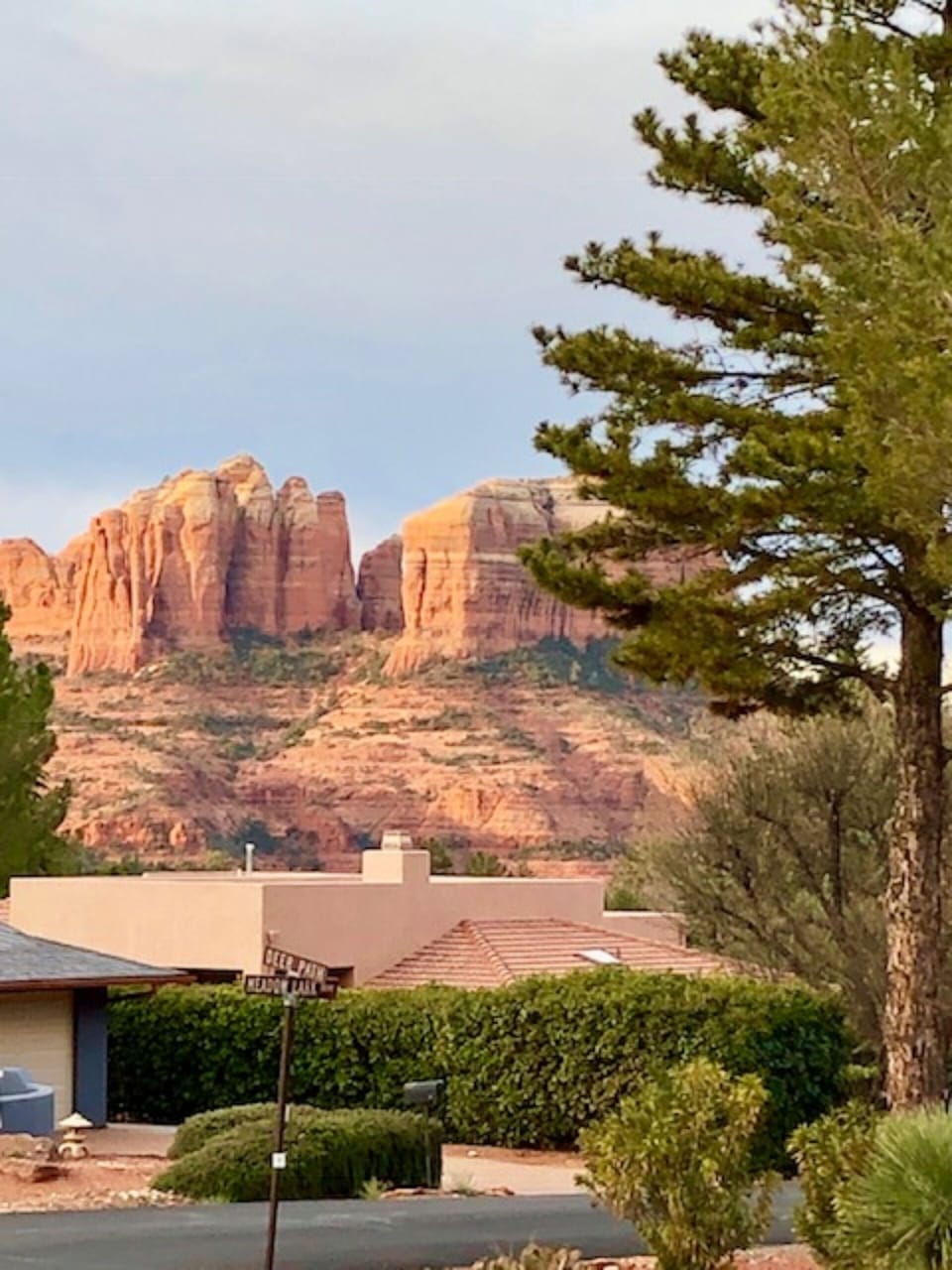 World famous Cathedral Rock view from front courtyard.