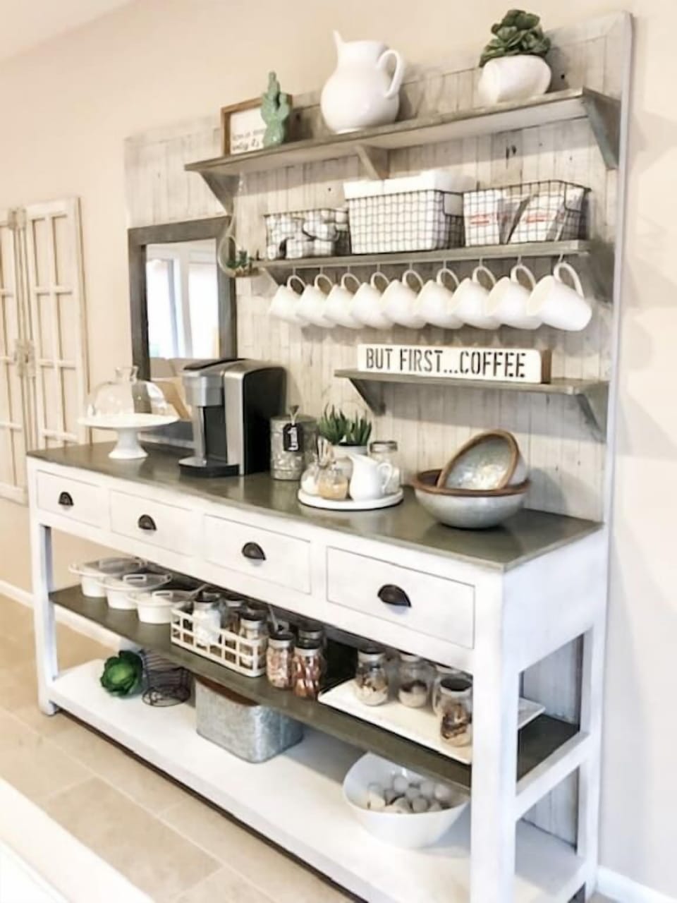 Coffee bar complete with coffee and hot chocolate! 