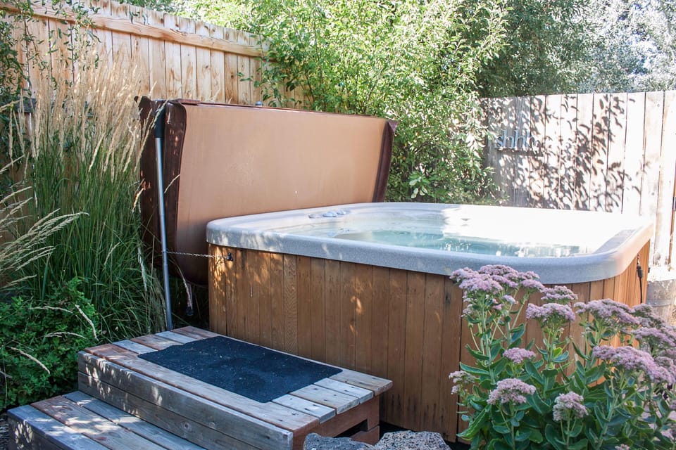 Private hot tub to soak away your days adventures