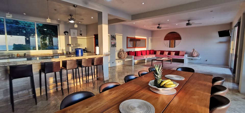 The main area of the Villa with the kitchen, Diner and Living room. 