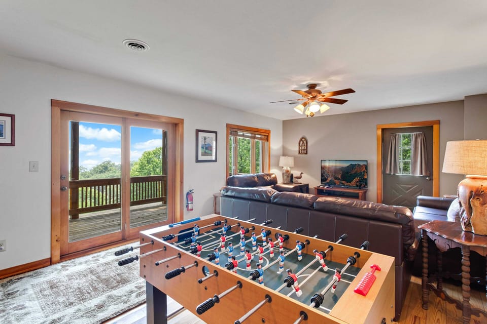 Downstairs Den and Game Room with Foosball Table