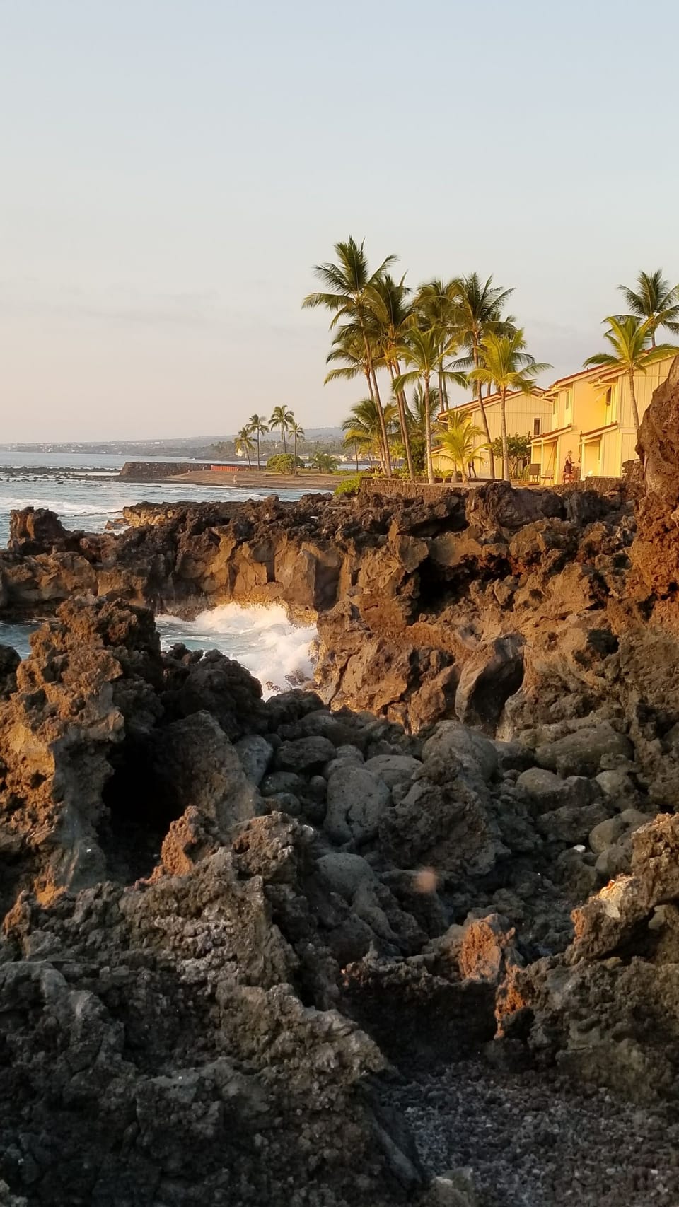 Lava landscape on oceanfront town homes in  resort.