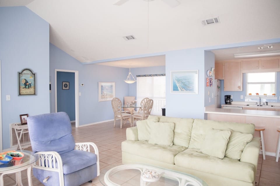 The open floorplan at Almost Heaven brings families together.
