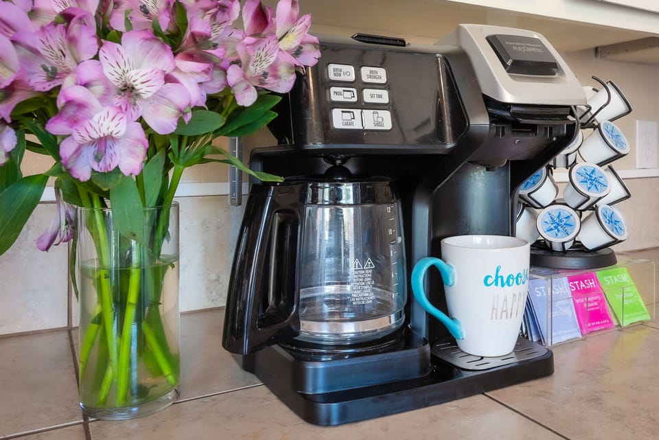 Drip coffee maker, K-cup and French press. Coffee is very important ;-)