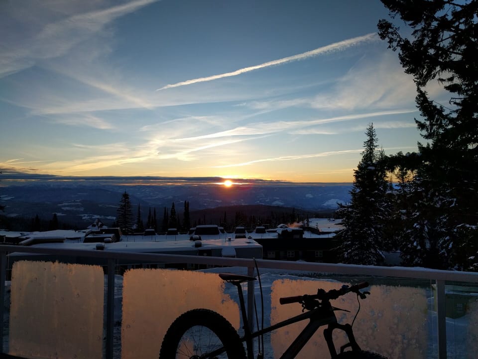 Sunrise view from the dining room and deck